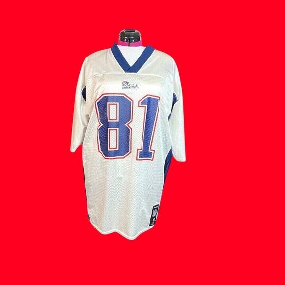 Vintage Reebok NFL New England Patriots Randy Moss #81 White Football Jersey XL